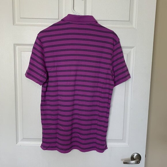 IZOD Men’s Small Purple Black Striped Windward Cool Polo UPF 15 Shirt - Picture 5 of 10